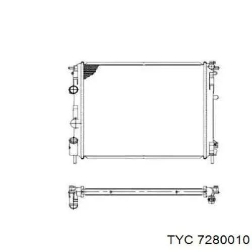 Купити 7280010 TYC Радіатор двигуна