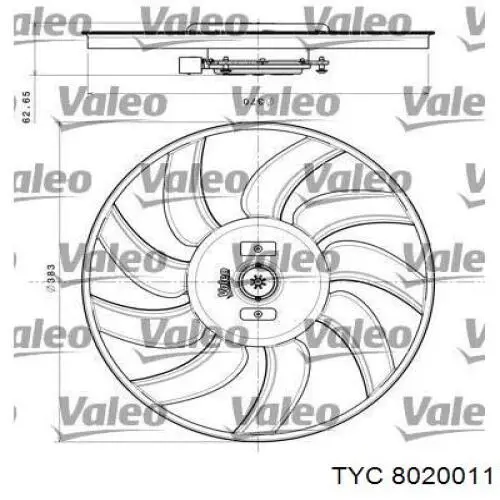 Вентилятор системи охолодження лівий TYC 8020011 ціна, від 63.27 USD