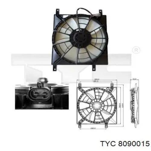Дифузор радіатора охолодження, в зборі з двигуном і крильчаткою Thermotec D8F025TT