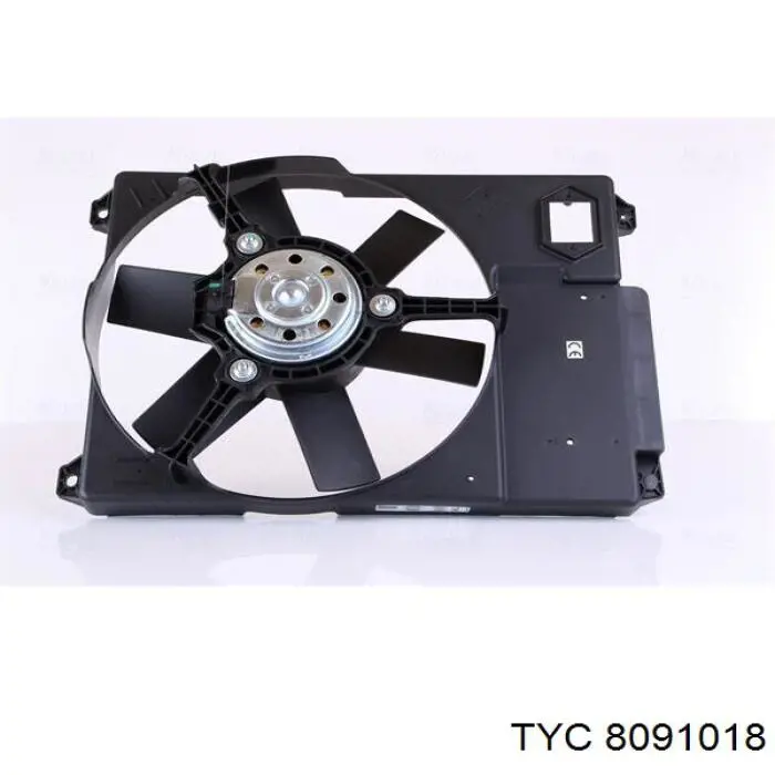 8091018 TYC дифузор радіатора охолодження, в зборі з двигуном і крильчаткою