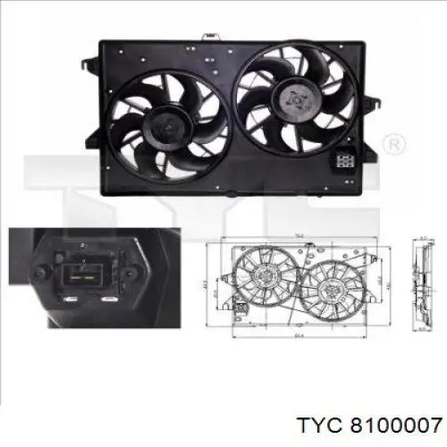 Купити 321823W3 Polcar Дифузор радіатора охолодження, в зборі з двигуном і крильчаткою