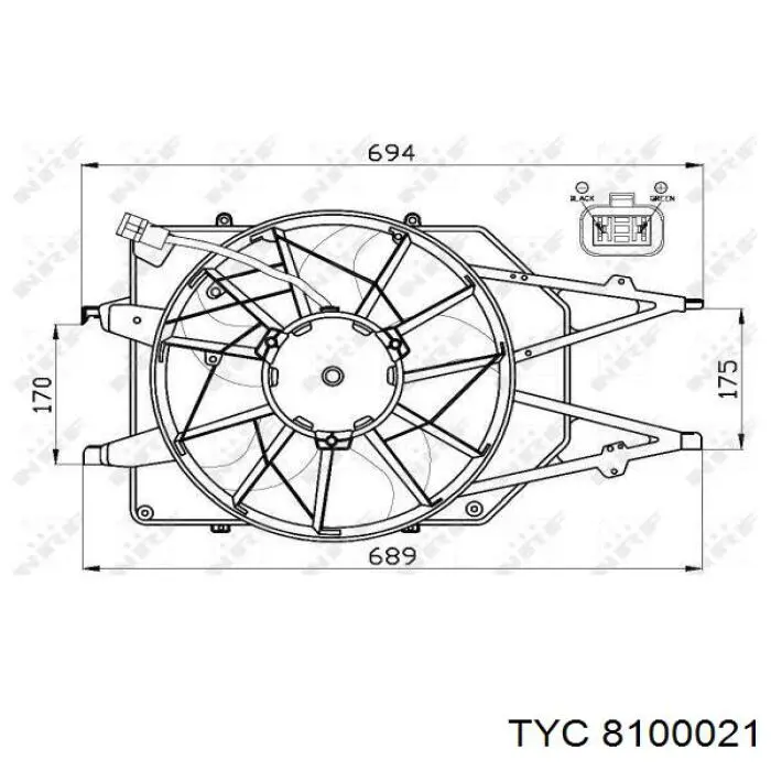 Купити 1474348 Ford Дифузор радіатора охолодження, в зборі з двигуном і крильчаткою