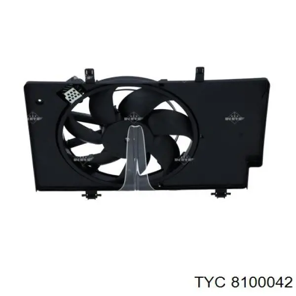 Купити 8100042 TYC Дифузор радіатора охолодження, в зборі з двигуном і крильчаткою