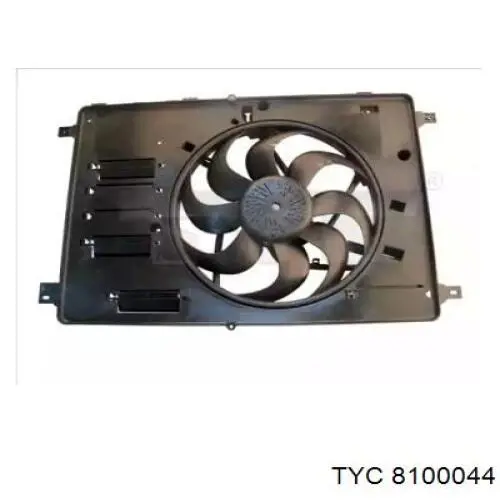 Купити 8100044 TYC Дифузор радіатора охолодження, в зборі з двигуном і крильчаткою