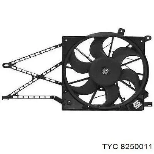 Купити 8250011 TYC Дифузор радіатора охолодження, в зборі з двигуном і крильчаткою