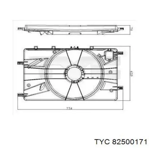 Купити 82500171 TYC Дифузор вентилятора