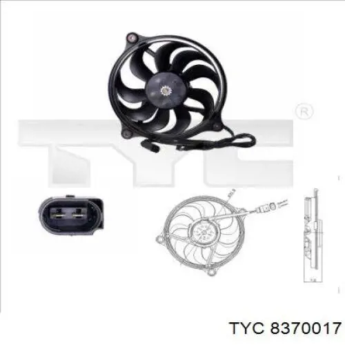 Купити 3B0959453B VAG Вентилятор/крильчатка радіатора охолодження, лівий
