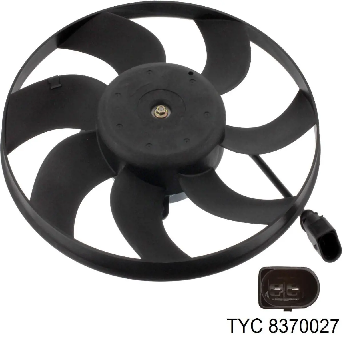 8370027 TYC дифузор радіатора охолодження, в зборі з двигуном і крильчаткою