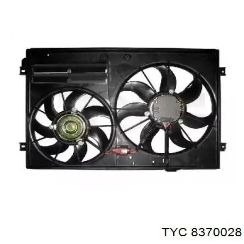 Купити 8370028 TYC Дифузор радіатора охолодження, в зборі з двигуном і крильчаткою