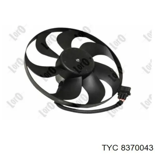 Купити 8370043 TYC Дифузор радіатора охолодження, в зборі з двигуном і крильчаткою