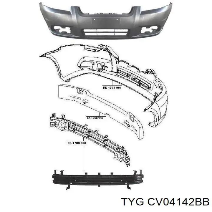 Передній бампер CV04142BA TYG