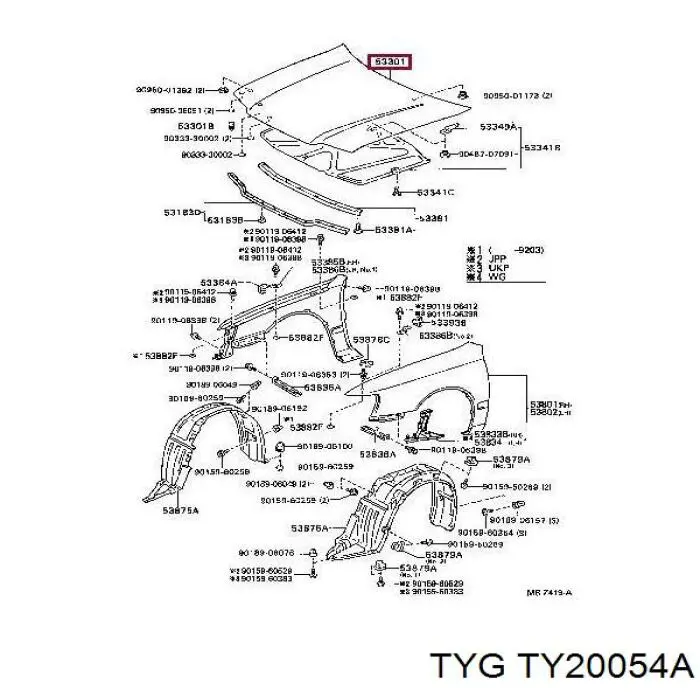 Капот TY20054A TYG