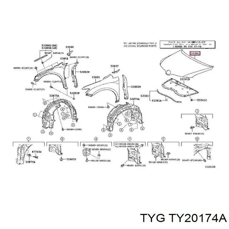 Капот TY20174A TYG