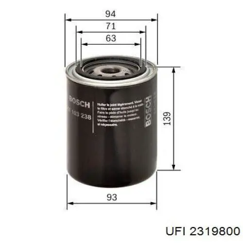 Масляний фільтр двигуна UFI 2319800 ціна, від 5.01 USD