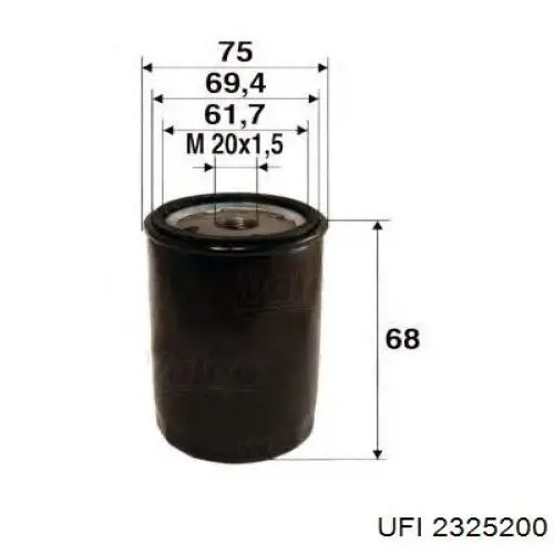 2325200 UFI Фільтр масла