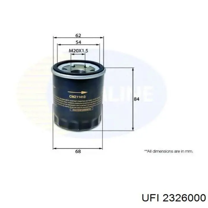 Фільтр масляний 2326000 UFI