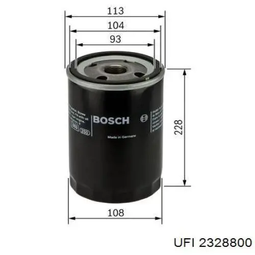 Масляний фільтр двигуна UFI 2328800 ціна, від 32.75 USD
