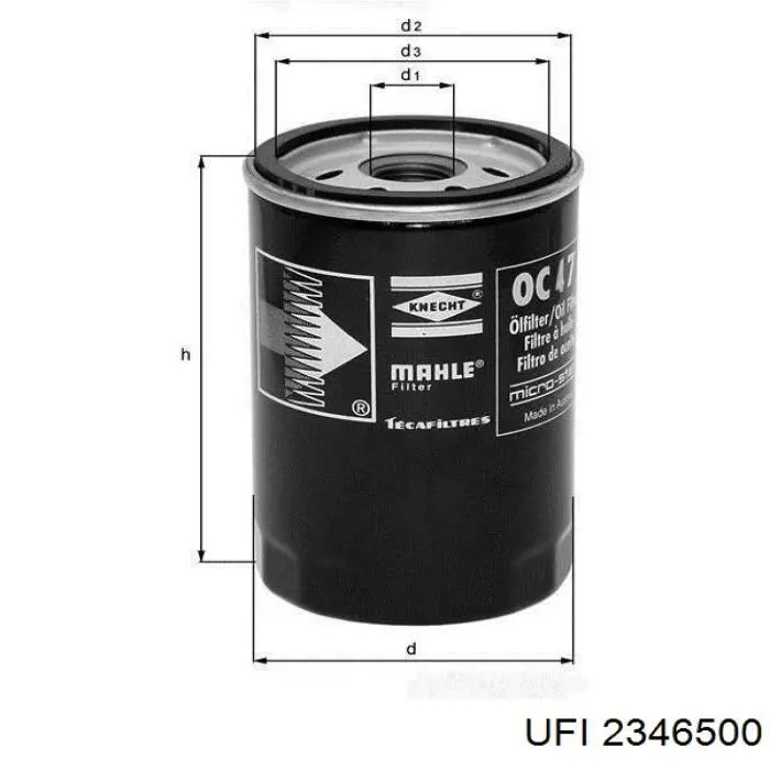 Фільтр масляний UFI 2346500