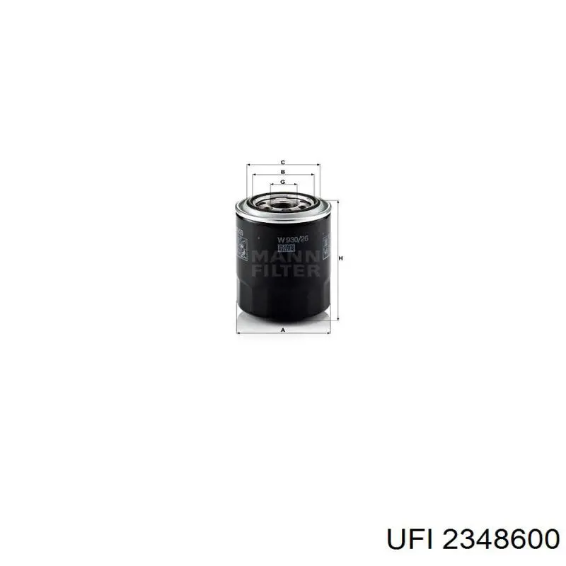 Масляний фільтр двигуна UFI 2348600 ціна, від 9.52 USD