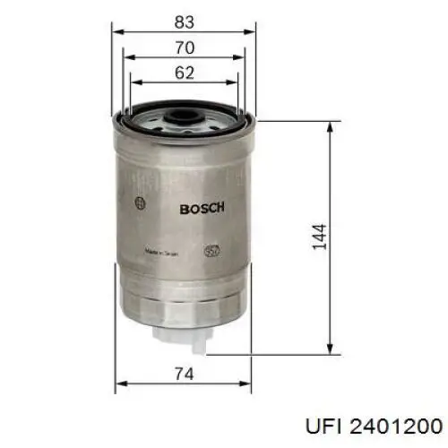 Фільтр тонкого очищення палива UFI 2401200 ціна, від 20.29 USD
