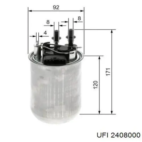 Фільтр тонкого очищення палива UFI 2408000 ціна, від 58.55 USD