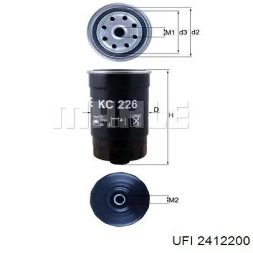 Фільтр тонкого очищення палива UFI 2412200 ціна, від 21.88 USD