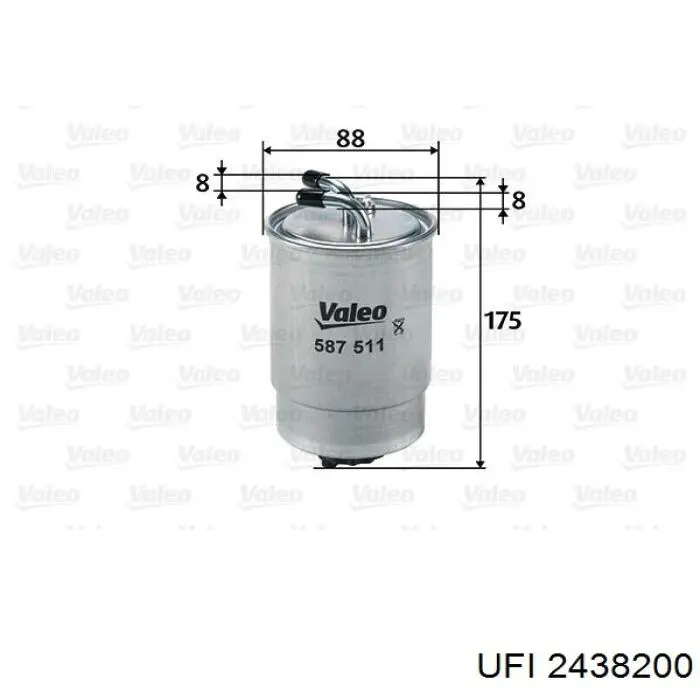 Фільтр тонкого очищення палива UFI 2438200 ціна, від 9.45 USD