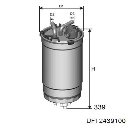 Фільтр тонкого очищення палива UFI 2439100 ціна, від 14.45 USD