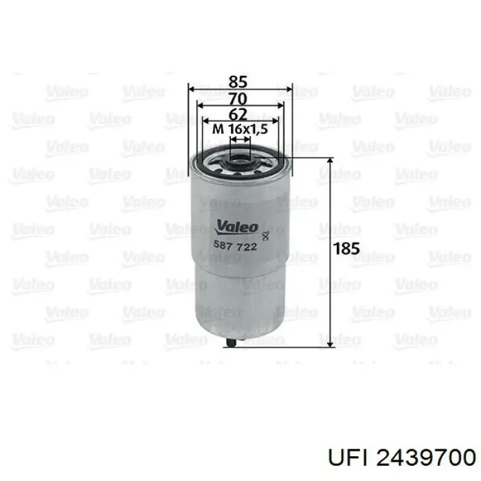 Фільтр тонкого очищення палива UFI 2439700 ціна, від 14.13 USD