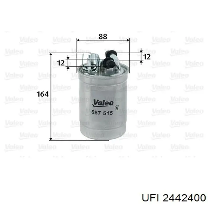 Фільтр тонкого очищення палива UFI 2442400 ціна, від 23.96 USD