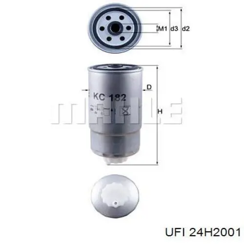 Фільтр тонкого очищення палива UFI 24H2001 ціна, від 16.23 USD