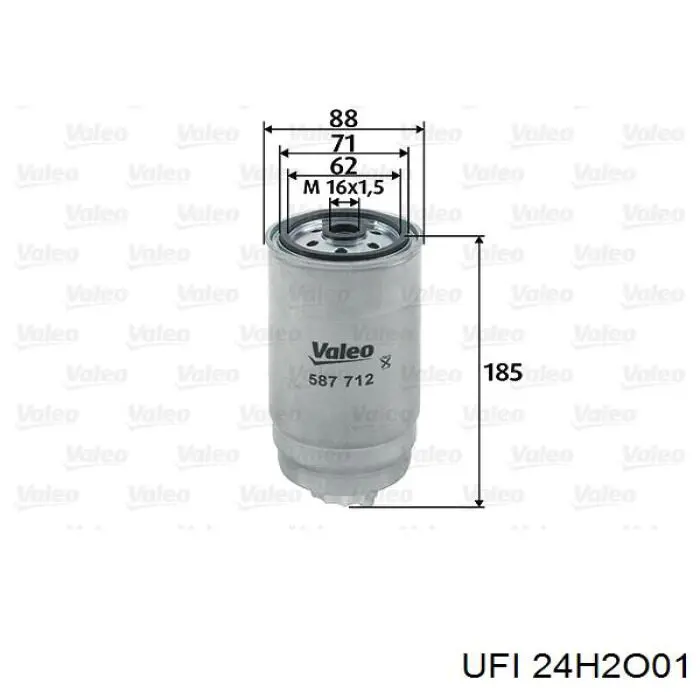 24H2O01 UFI фільтр паливний