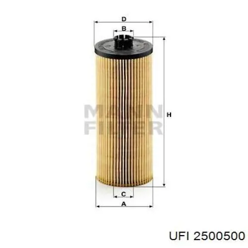 Масляний фільтр двигуна UFI 2500500 ціна, від 8.73 USD