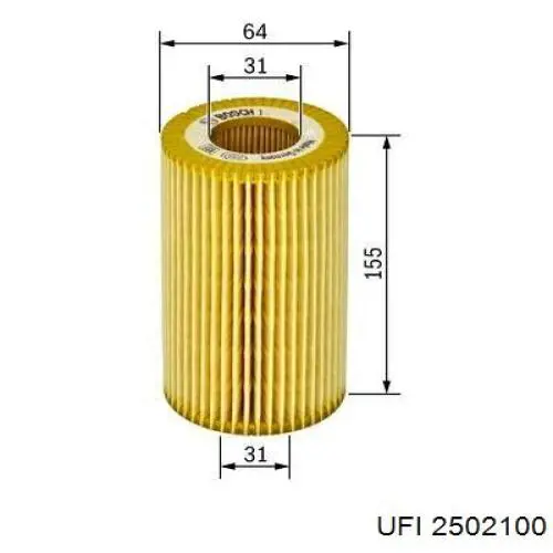 2502100 UFI Фільтр масла
