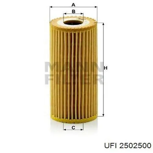 Фільтр масляний UFI 2502500