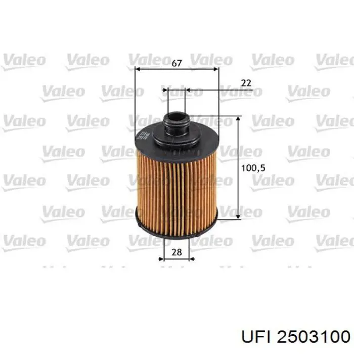 Масляний фільтр двигуна UFI 2503100 ціна, від 6.78 USD