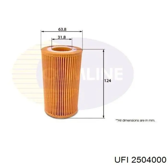Масляний фільтр двигуна UFI 2504000 ціна, від 6.25 USD