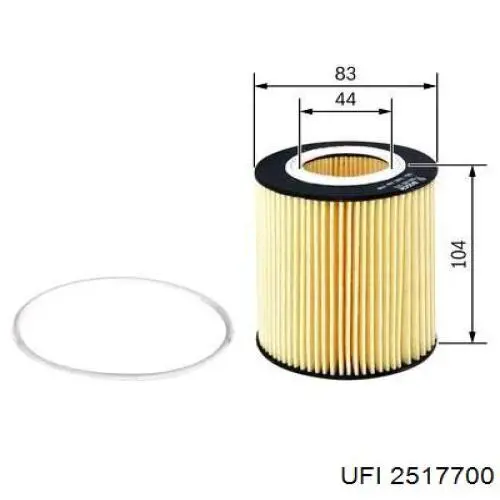 Масляний фільтр двигуна UFI 2517700 ціна, від 7.82 USD