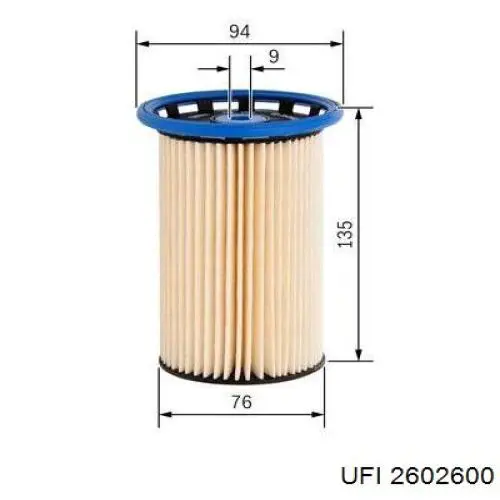 Фільтр тонкого очищення палива UFI 2602600 ціна, від 22.07 USD
