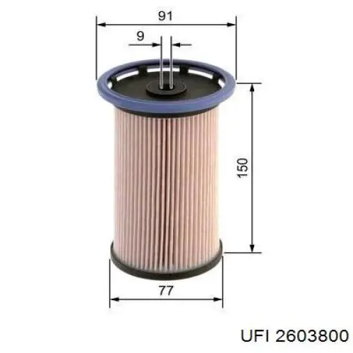 Фільтр тонкого очищення палива UFI 2603800 ціна, від 21.67 USD