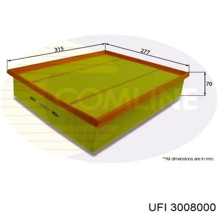 Елемент повітряного фільтра UFI 3008000 ціна, від 11.40 USD