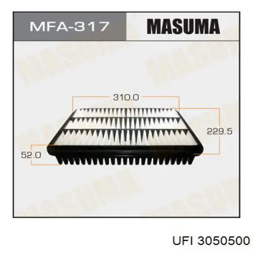 Повітряний фільтр 3050500 UFI
