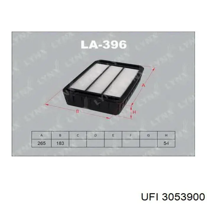 Купити 3053900 UFI Автомобільний фільтр повітря