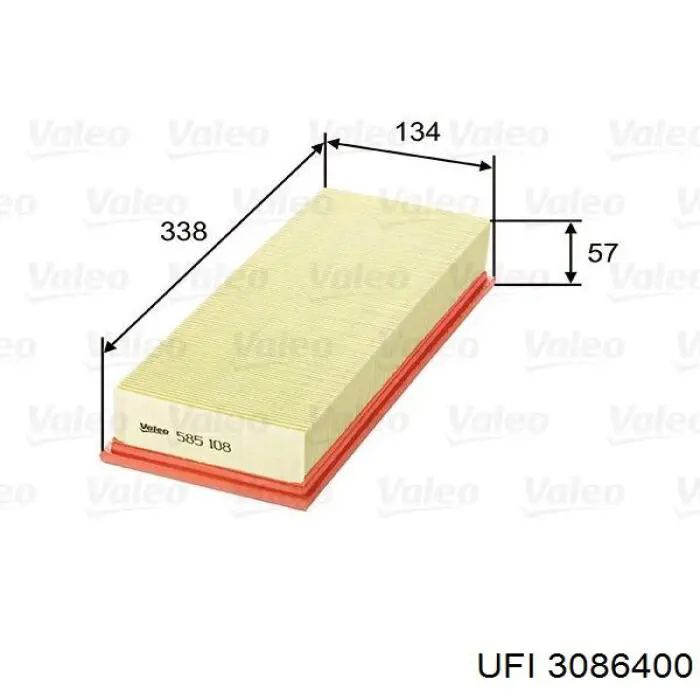 Елемент повітряного фільтра UFI 3086400 ціна, від 4.85 USD