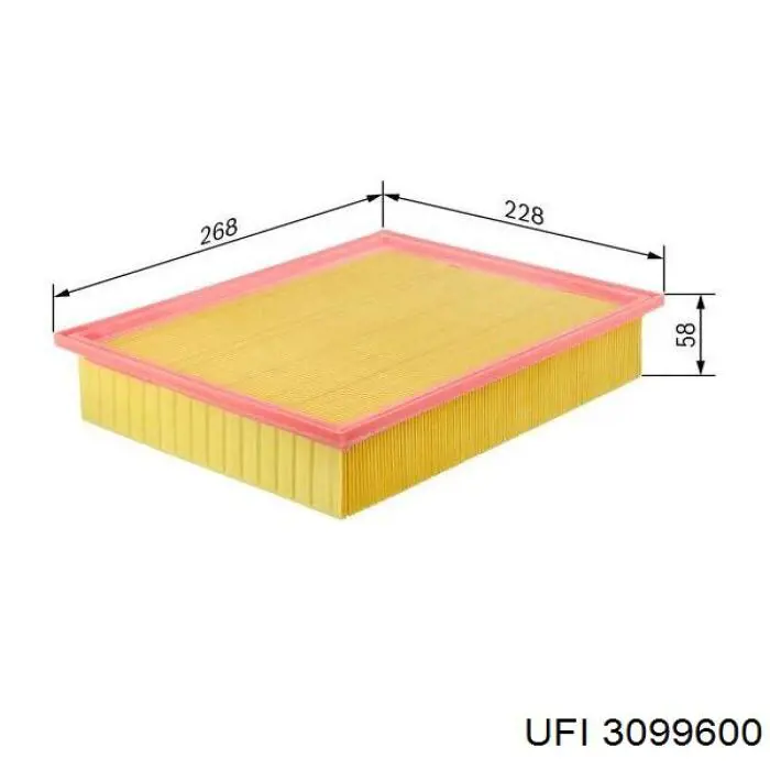 Елемент повітряного фільтра UFI 3099600 ціна, від 5.62 USD