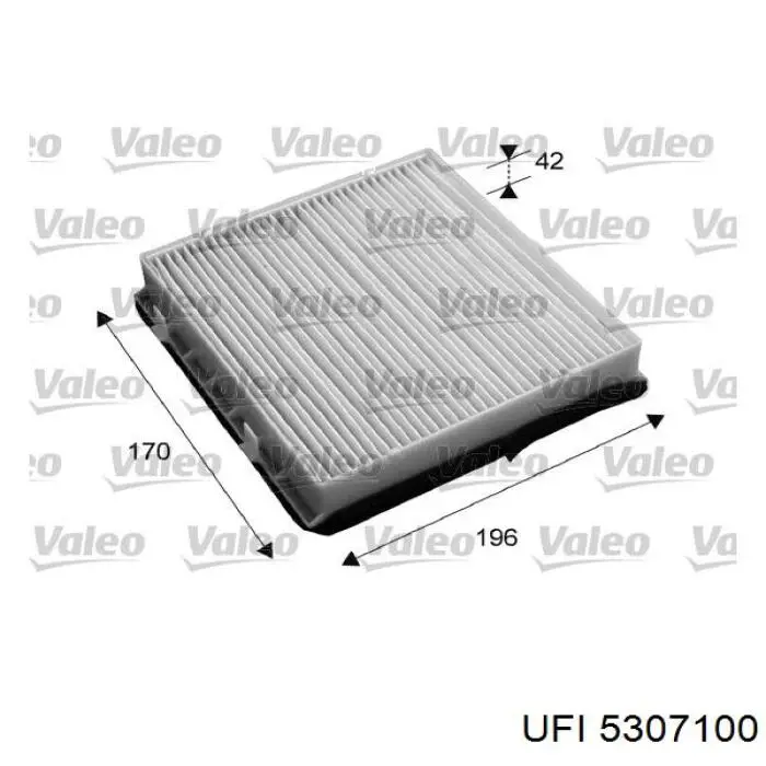 Фільтр повітряний обігрівача UFI 5307100 ціна, від 13.23 USD