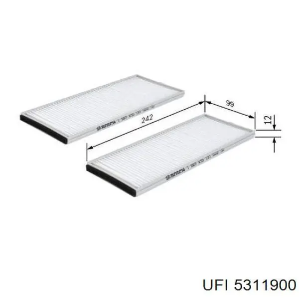 Фільтр повітряний обігрівача UFI 5311900 ціна, від 5.33 USD