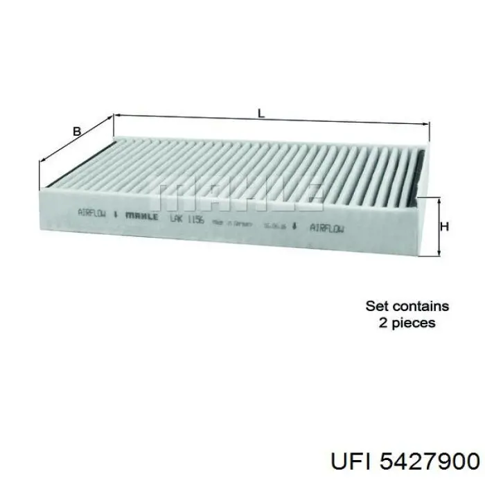 Фільтр повітряний обігрівача UFI 5427900 ціна, від 35.96 USD