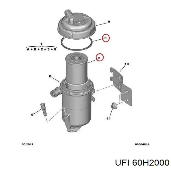 Купити 60H2000 UFI Фільтр-відстійник палива грубої очистки