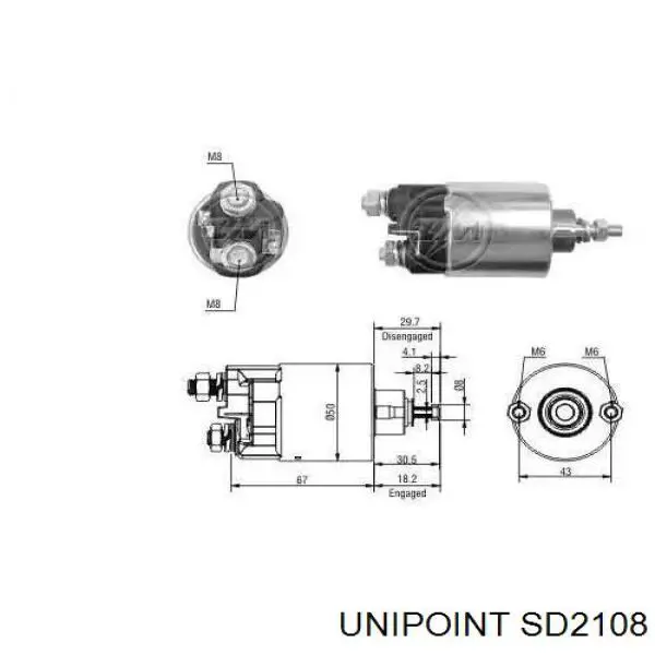SD2108 Unipoint бендикс стартера
